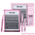 Dan Lash Cluster Lash Kit with pink packaging on a white background, Dankashi, Dankash, false lashes, glue on lashes, lashes in the US, Danlash, ash Accessories, water resistant lash glue, AR Lash kit